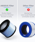 Comparison of AROEVE 4-in-1 Air Filter Replacement For Smoke Pollen Dander Hair Odors, 2 Pack vs other filter