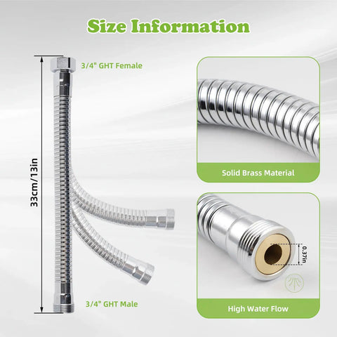 Swivel Garden Hose Adapter Protector With All Metal Construction And Three Quarter Inch Connection Extends Your Hose For Flexible Angles Prevents Kinks And Leaks For No Fuss Watering Reach And Durable Hose Extension., 33cm brass 3/4in GHT hose extender