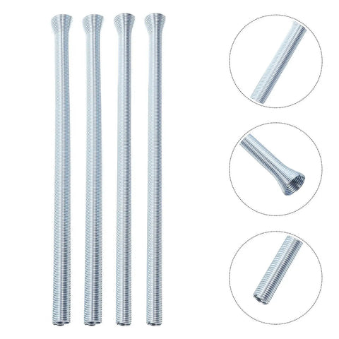Four Piece Spring Coil Pipe Bender Set For Brass And Copper Tubing Features Quarter Inch And Five Sixteenths Size Tools with flex rollers.