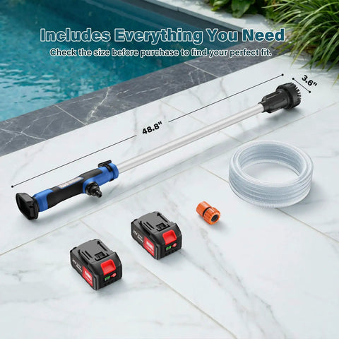 Cordless Stick Water Transfer Pump With 6.5 Ft Extended Hose, Dual 4000mAh 21V Batteries, Makita Compatible, 720 Gallons Per Hour