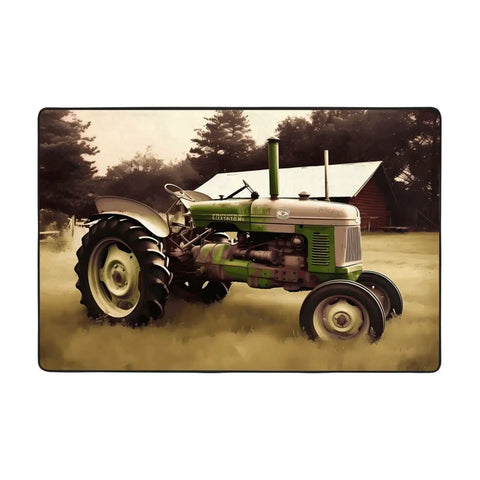 36x24 Inch Soft Non Slip Floor Mat With Comfy Old Tractor Photo Farm Design For Living Room And Office