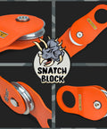 10 Ton Winch Snatch Block Towing Pulley With 22000 Lbs Capacity Heavy Duty Offroad Recovery Accessory, orange steel construction