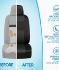 Universal Fit PolyPro Car Seat Covers Full Set in Charcoal on Black for Front and Rear Split Bench Seats in Cars Trucks SUVs and Vans Easy to Install Durable Interior Accessory with Universal Compatibility All Weather Protection