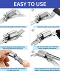 Hose clamps kit, 304 stainless steel worm-drive with 33 ft strap, 20 fasteners, L-wrench; installation steps shown.