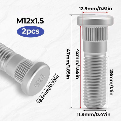 Rock Solid Lug Wheel Studs Kit For Ford EcoSport Escape Fiesta 2018-2021 7E5Z1107A Heavy Duty Replacement Bolts Keep Your Ride Safe And Smooth, M12x1.5