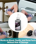 Graphite Powder Lubricant bottle for Pinewood Derby Cars and Axles, showing use on wood, plastic, and metal parts.