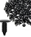 Zero Drama Heavy Duty Nylon Bumper Fastener Rivet Clips And Fender Shield Retainer Push Pin in black, 7mm size, 100 pack.