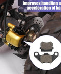 Go Kart Brake Master Cylinder Caliper Bolt On Kit With 69 Inch Hydraulic Hose For Coleman KT196 GK200 196cc 6.5HP Replacement Parts Includes Bleed Air Instructions Powersports Caliper Assembly installed on wheel