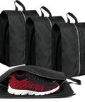 Must Have Travel Shoe Bags Set of 4 Large Waterproof Lightweight Organizers with Zipper for Men and Women displaying a sneaker inside
