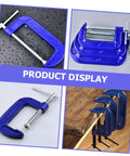 4 Inch Thickened G Clamp With Quick Release For Woodworking And DIY Projects Heavy Duty Metal C Clamp displayed in various angles