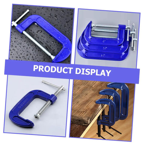 4 Inch Thickened G Clamp With Quick Release For Woodworking And DIY Projects Heavy Duty Metal C Clamp displayed in various angles