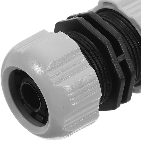 Get Your Garden Hose Back In Action With This Sturdy 4 Piece Repair Kit Featuring Quick Connect Adapters That Make Installation A Breeze For Watering Plants And Keeping Everything Leak Free. Gray plastic hose repair adapter with black threaded connector