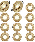 Set Of 12 Top Shelf Brass Recessed Downlights 3.8 Inch Dimmable Cob LED Directional Can Lights displayed in an elegant circular design.