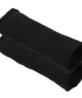 Heavy Duty Cut Resistant Arm Sleeves With Slip On Elastic Stretch Fit For Gardening Welding Carpentry in black, showing two sleeves.