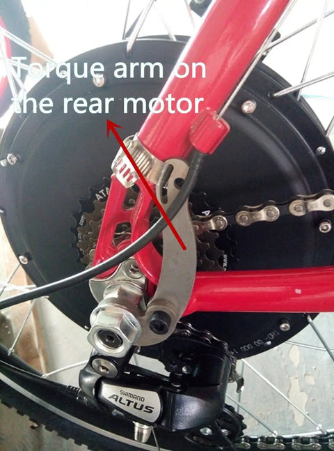 Heavy Duty Torque Arm Universal For E Bikes Front Or Rear Mount M16 For 3000W 5000W High Power Ebike Conversion Kit Stainless Steel Three Sixteenth Inch With Washers Hose Clamp Nut Bolt For Hub Motor Protection And Safe Ride on rear hub motor