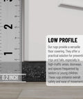 Durable Hallway Runner With Scraper Pile, Non Slip Rug Mat For Indoor And Outdoor Use showing low profile design with ruler