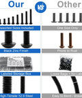 Comparison of 192 Piece M6 Hex Socket Button Head Screw Assortment Kit With Dead Simple 10 9 Grade Bolts to standard bolts.