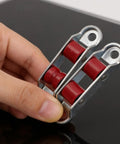 4Pcs Set Rock Solid Steel Slider Door Rollers With Silent Dual Nylon Wheels 16Mm Double Groove Design Self Adjusting Tray shown in hand.