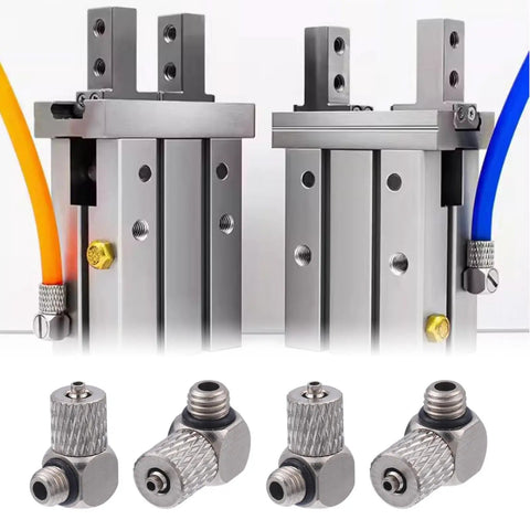 20 Pcs Thread Elbow Quick Release Air Tube Connector Set for Pneumatic and Hydraulic Equipment, showing connectors and installation