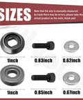 Size chart for Flange Lock Blade Bolt Kit With Outer And Inner Flanges For Worx Four And A Half Inch Compact Saws WX439L WX531L RK3441K