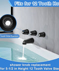 Matte Black Tub Spout And Shower Trim Kit With Three Knobs Including Hot Cold Diverter Easy Install