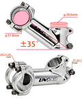 35 Degree 90mm 31.8 Stem Riser For Mountain Road And BMX Rigs Slick Glossy Silver Aluminum Alloy Build Lightweight Durable