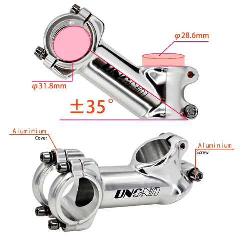35 Degree 90mm 31.8 Stem Riser For Mountain Road And BMX Rigs Slick Glossy Silver Aluminum Alloy Build Lightweight Durable