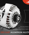 High Output 130A 12V Alternator With CW 6-Groove Pulley For Ford F-Series Trucks aluminum side view