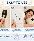 Steps showing how to use the Grounding Pillowcase Queen With Conductive Silver Fiber And Organic Cotton For Faster Deeper Sleep.