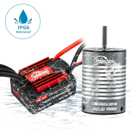 Brushless 2838 4500KV Motor And 35A Waterproof ESC For 1/14 And 1/16 RC Cars Like Traxxas E-Revo Losi JRX2