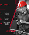 Worker in red helmet using Heavy Duty Thread Repair Kit For Metal With 1/2-20 Carbon Steel Inserts And Installation Tools Quickly Repair Damaged Threads Thin Wall Inserts For Tapped Holes Durable And Easy To Use, features shown
