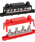 Beefy 12V 24V 48V Power Distribution Block Bus Bar With Four M10 Terminal Studs And Six M4 Screw Terminals, 250A Max