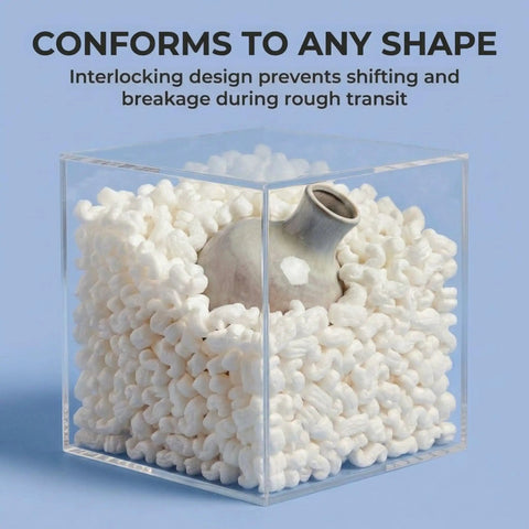 Noodle Shaped Loose Fill Packing Peanuts For Shipping 7 Cubic Feet Of White Polystyrene Cushioning And Lightweight Protection For Your Fragile Stuff In Transit