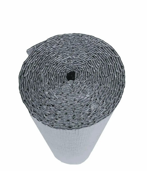 Reflective Foil Insulation Spiral Duct Pipe Wrap Double Bubble 4 Inch By 10 Foot R8 With Taped Seams roll front view