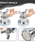 Heavy Duty Magnetic Welding Ground Clamp Set For Fast Setup On Flat Or Curved Metal Surfaces With Portable Earth Clip Tool For Pro And DIY Welding Jobs, showing two metal clamps.