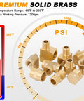 KOOTANS 96pc brass pipe fittings kit, including NPT adapters, reducers, hex nipples, couplings, plugs, elbows, tees.