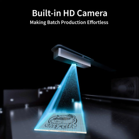 10W Enclosed Laser Engraver And Cutter With Smart Camera Positioning showing HD camera for batch engraving