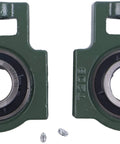 Pair of 1-1/2 Inch Pillow Block Take-Up Mounted Ball Bearing UCT208-24 UCST208-24, green housing
