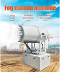 Industrial Fog Cannon System With Long Throw Atomization And Stable Support Frame in use at construction site
