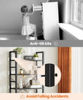 Five Tier Bookshelf Tall Display Stand for Bedroom with anti-tilt safety feature, black industrial style storage rack