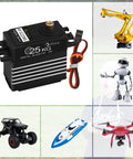 Beefy 2 Pack 25Kg Digital Servo Motor High Torque RC Servo Full Metal Gear Waterproof With 25T Servo Arm for RC Cars and Robots
