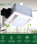 Ultra Quiet 90 CFM Bathroom Exhaust Fan With Light Powerful Moisture And Odor Ventilation in modern bathroom