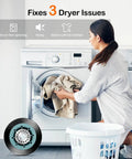 Kill The Dryer Groan With This Upgraded Drum Roller Kit 2 Pack Featuring Heavy Duty One Piece Bearings And OEM Tri Rings For Whisper Quiet Spin Replaces WPW10314173 349241T 8536974 Fits Like A Champ with dryer fixing three issues