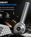 Two Pack Rod End Bearings With Three Eighths Inch Bore And Right Hand Thread, Jam Nuts Included, steel rod end bearing with threaded shank