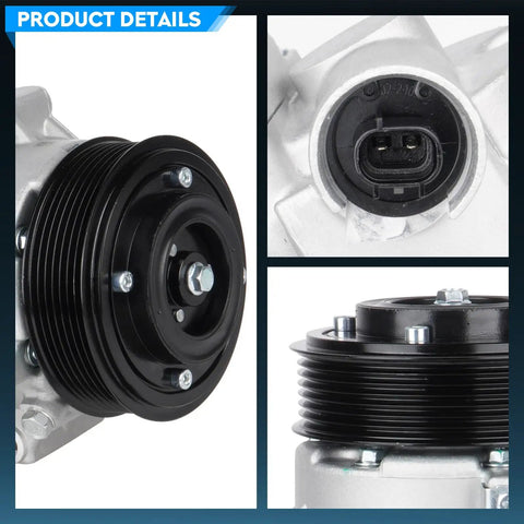 Heavy AC Compressor With Clutch For Toyota Corolla Matrix Scion Xb Pontiac Vibe 2.4L Oem Direct Swap close-up showing pulley and connector.