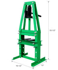 6 Ton H Frame Hydraulic Shop Press With Adjustable Working Table, Plates, And Height, Green Benchtop Garage Press for Auto Repair