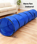 Foldable 10 Foot Dog Agility Tunnel With Carry Bag And Ground Spikes, Portable Training Gear For Park Days, Backyard Or Indoor Use