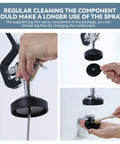 Pro Workhorse Commercial Sink Sprayer Head Drops Raw Pressure For Lightning Fast Rinse Downs And Stubborn Grease Removal Over Standard Kitchen Faucet Threads, showing cleaning components.