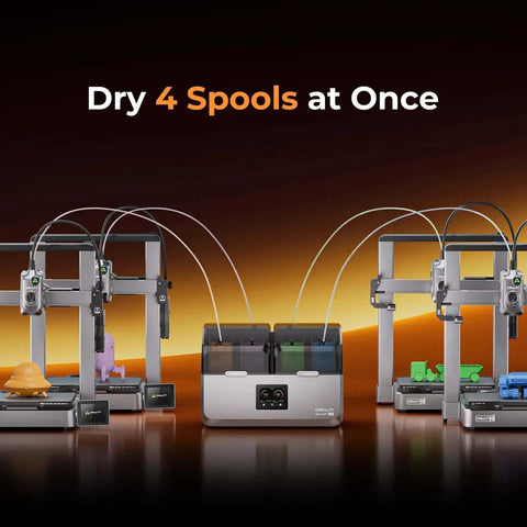 Upgraded Filament Dryer For Four Spools With Space Pi X4 Filament Storage Box And Dual Independent Heating Chambers Up To 85C