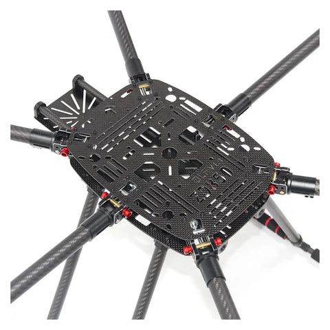 Full Carbon Fiber FPV Frame Kit For ZD850 Pro With Foldable Arms And Unflappable Landing Gear, top view of chassis.